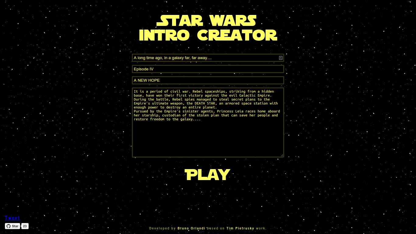 free star wars intro creator