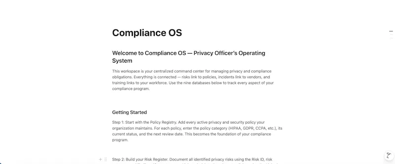 Compliance OS screenshot 2