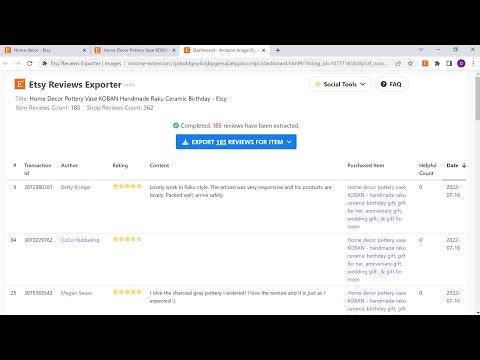 Etsy Reviews Exporter gallery image