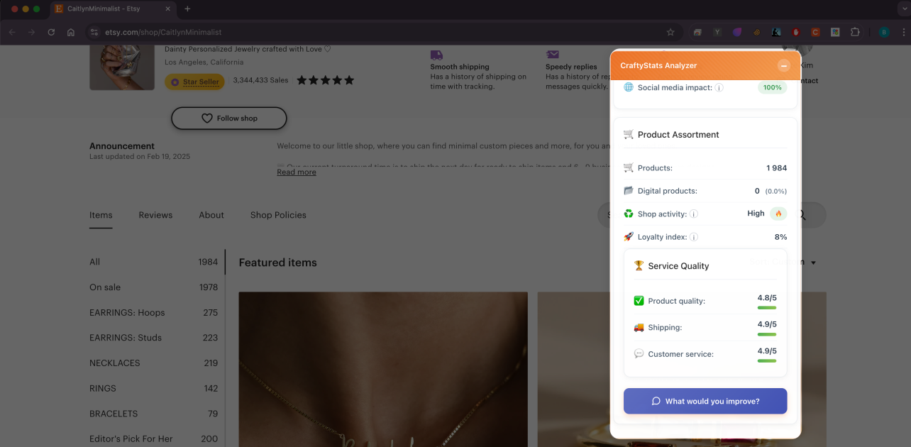 Craftystats: outil d'analyse Etsy media 7