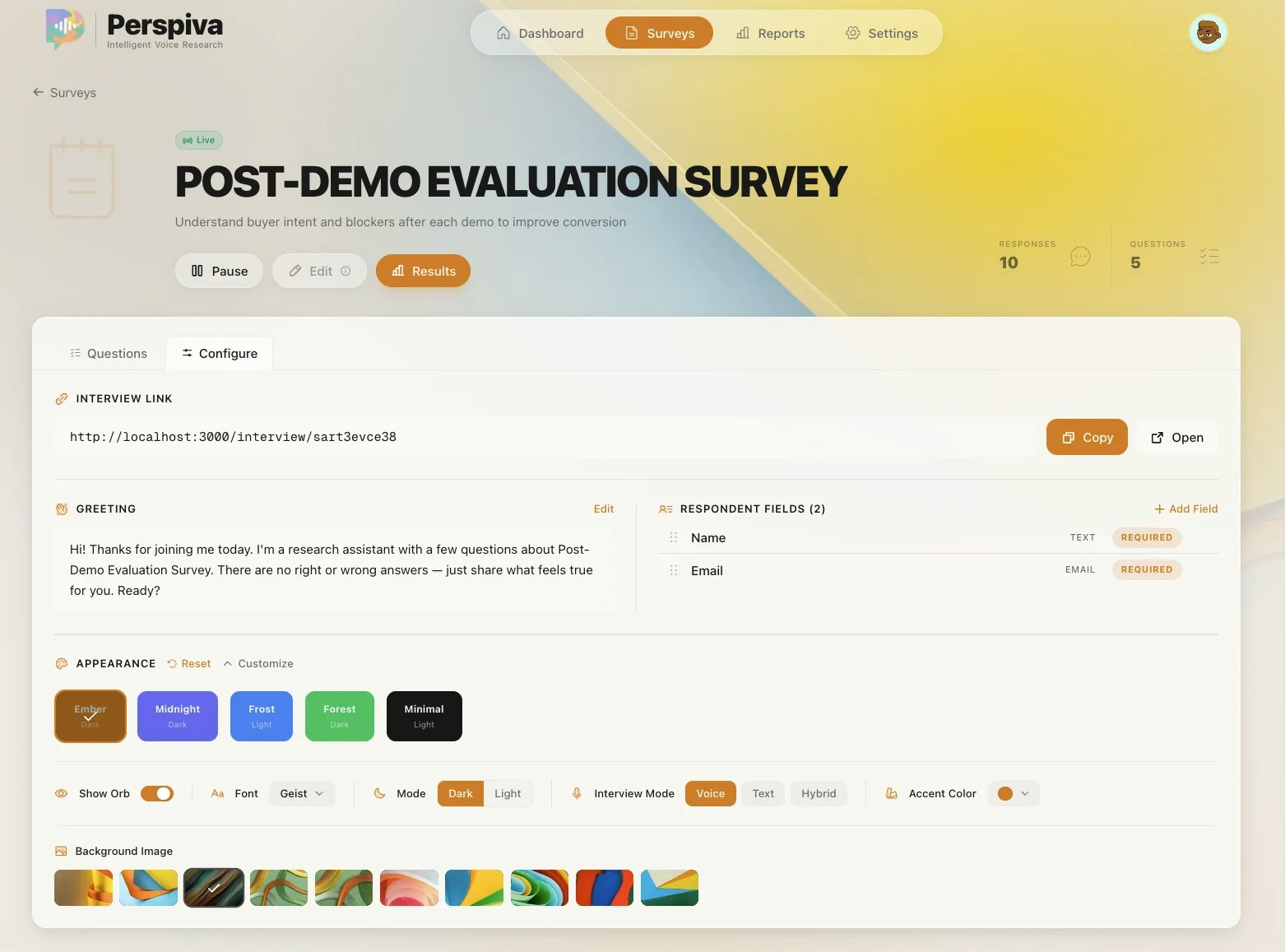 Perspiva - Main product screenshot demonstrating key features and user interface