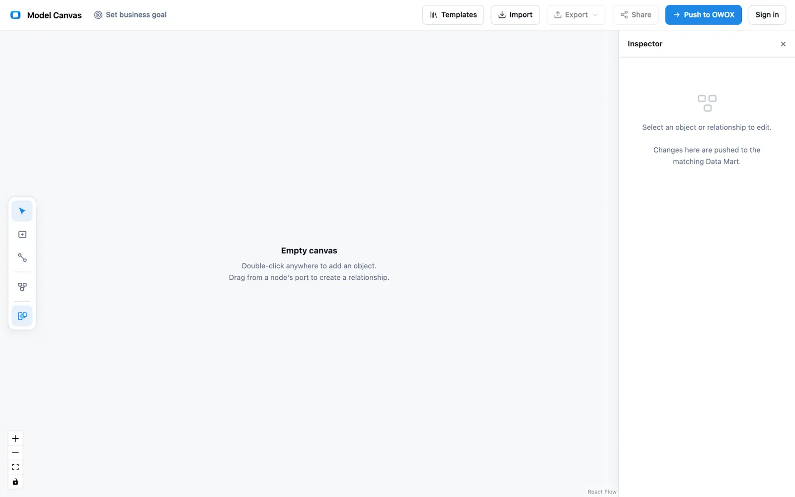 OWOX Model Canvas screenshot 2
