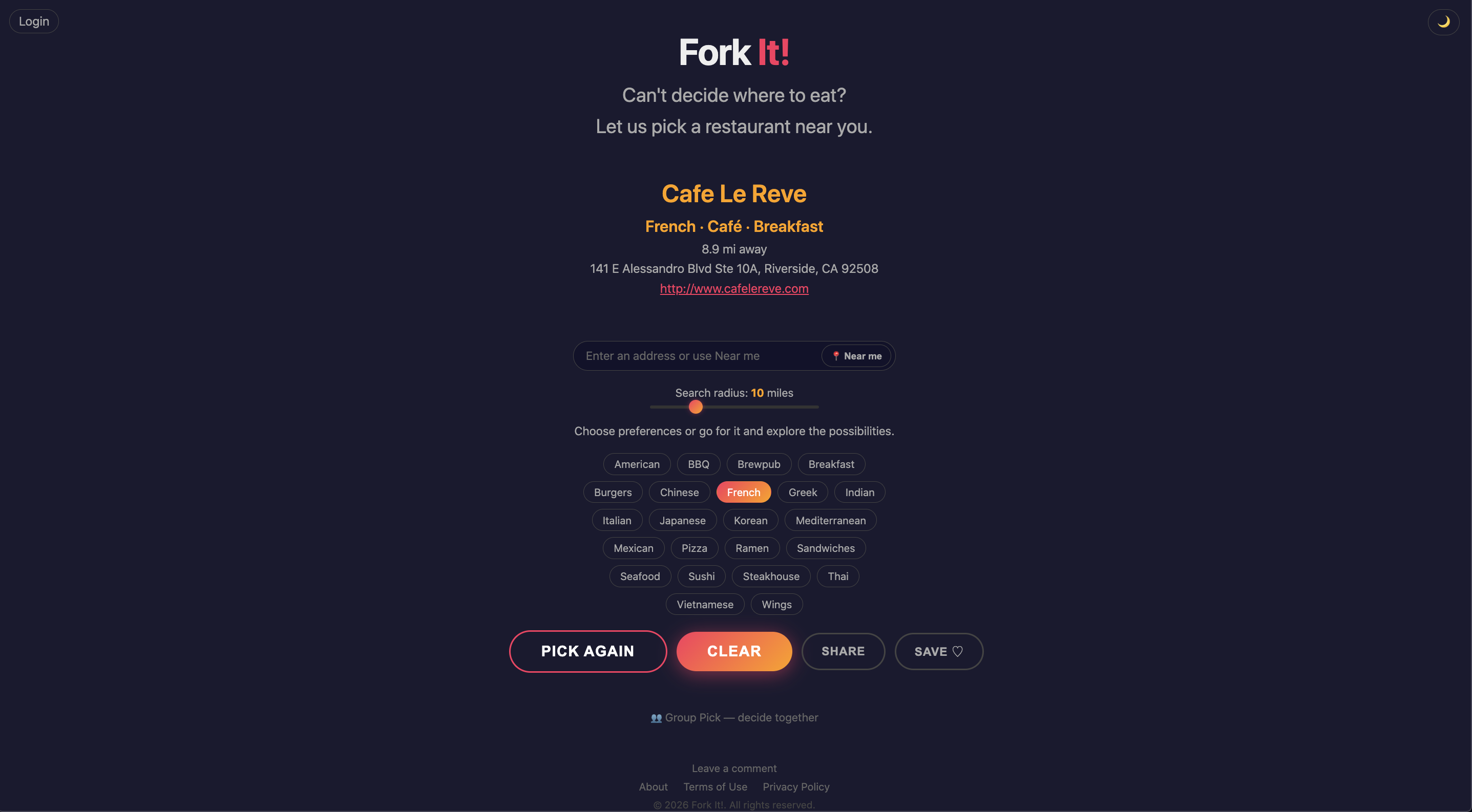 Fork It! — Random Restaurant Picker gallery image