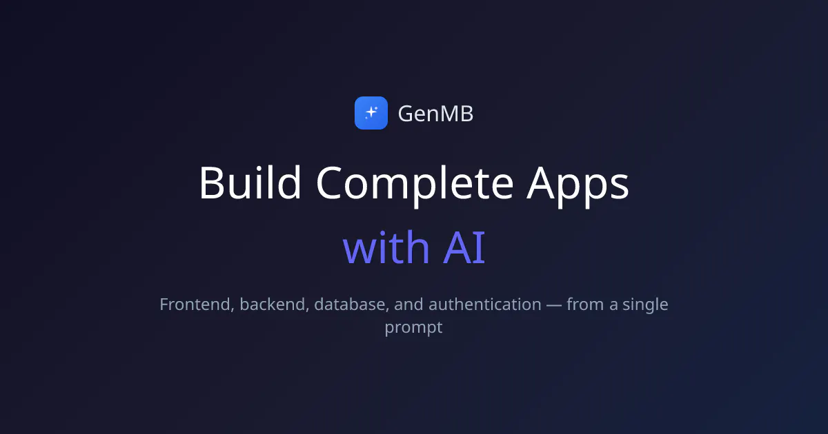 GenMB Vibe Coding Tool 제품 배너