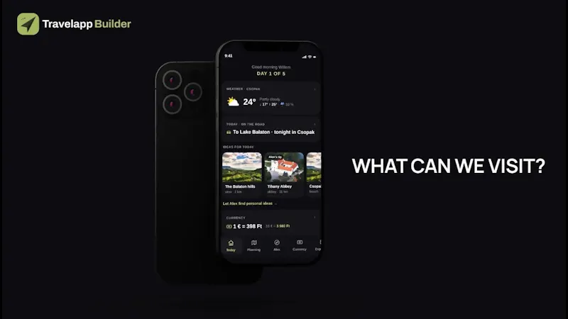 TravelAppBuilder screenshot 1 (video preview)