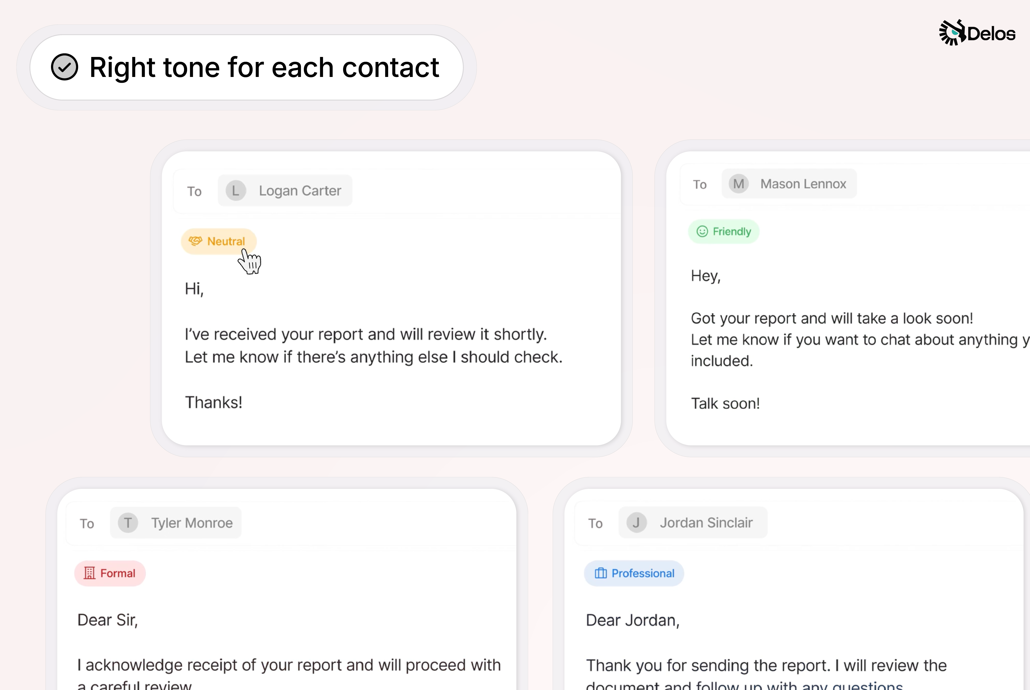 Delos Mail - Screenshot 2 showing product features and functionality