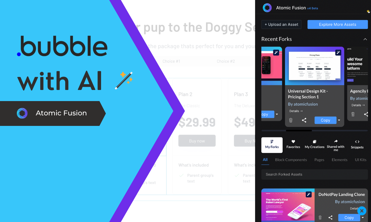 Atomic Fusion: AI Copy for Bubble Pages gallery image