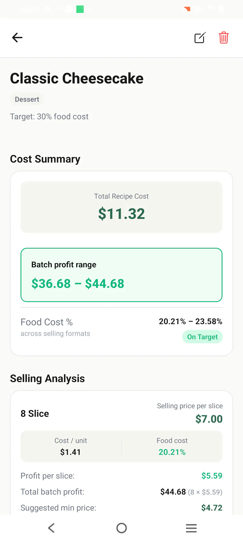 CostMyDish screenshot 4