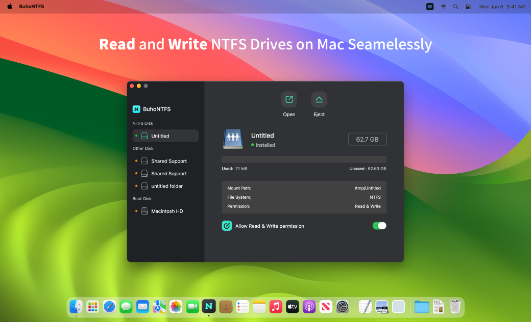 Buhontfs - Su aplicación esencial NTFS para Mac media 1
