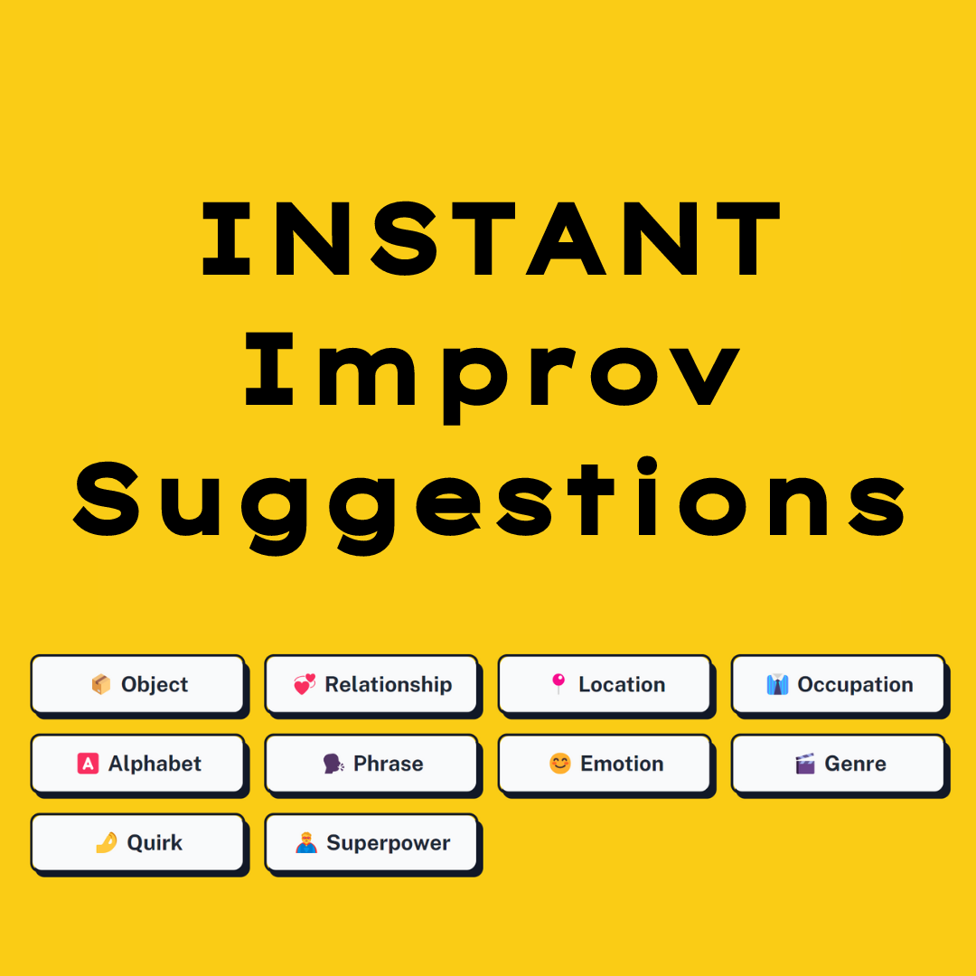 Media Cadangan Improv segera - Cadangan komedi untuk berlatih dengan pasukan anda 1