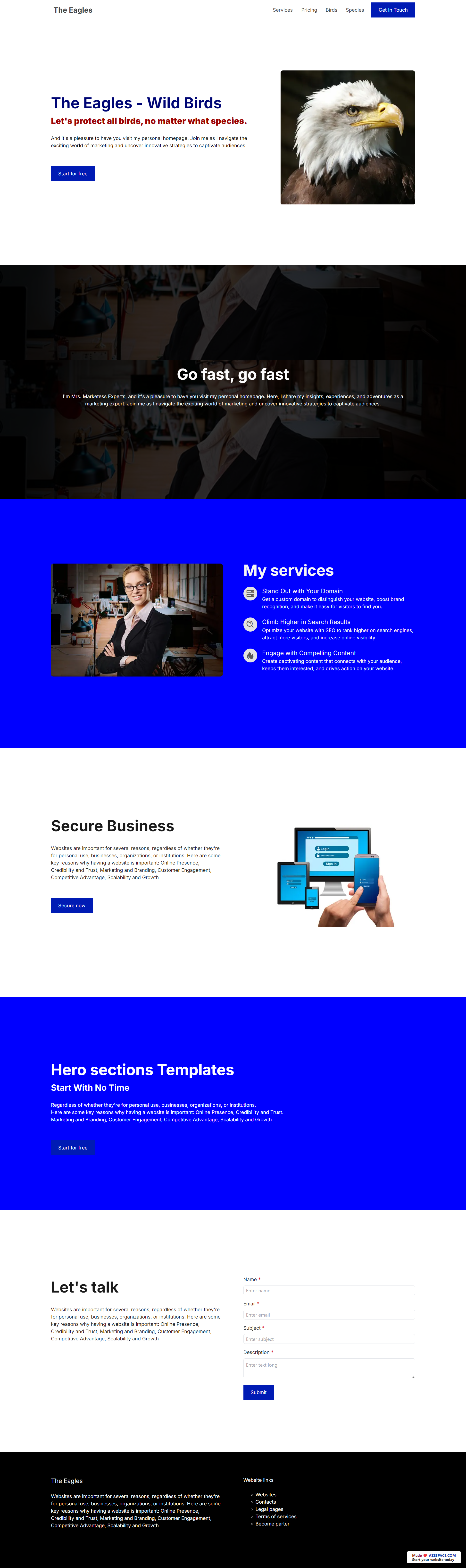 Azespace.com - Создайте свой сайт - без кодирования и бесплатно медиа 4