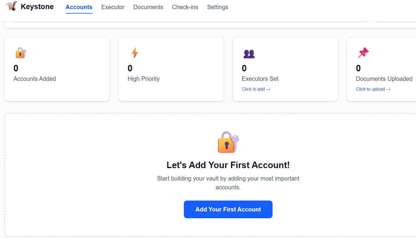 Keystone Family Vault - Main product screenshot demonstrating key features and user interface