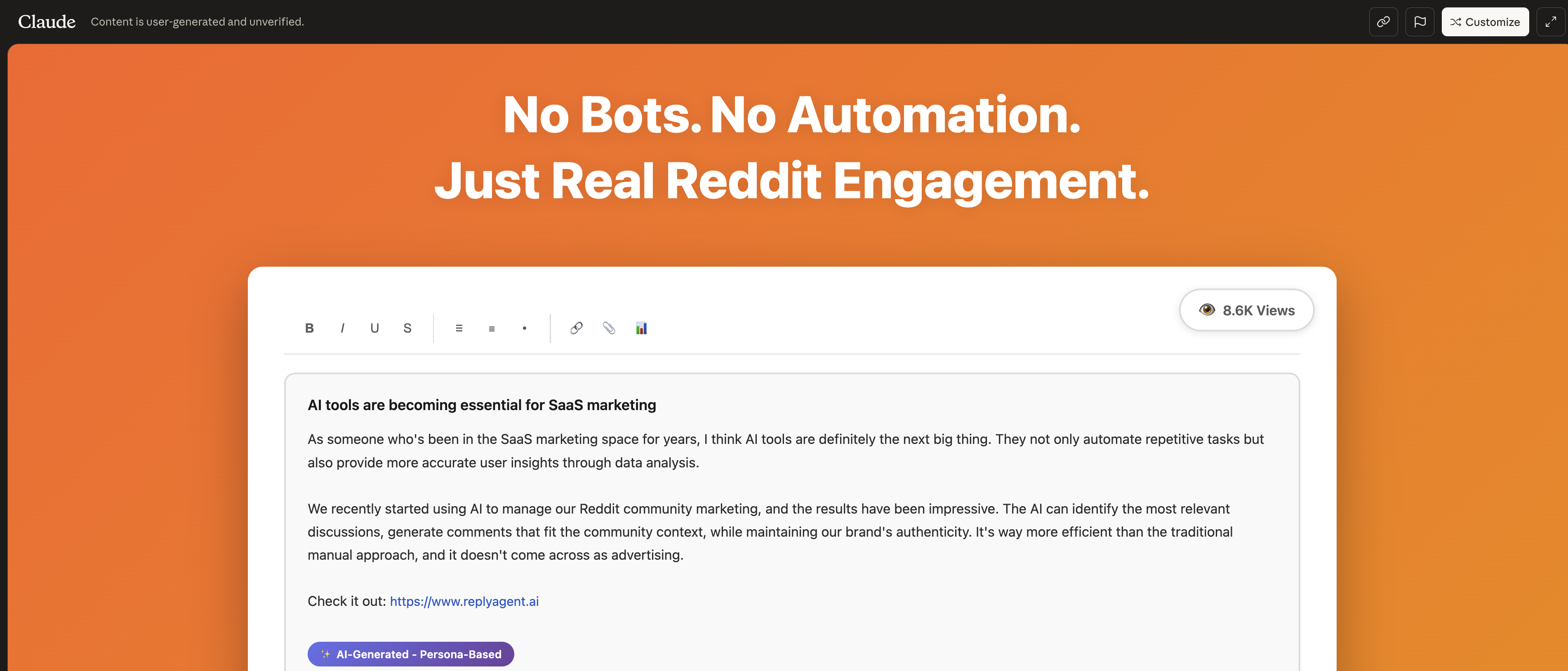 ReplyAgent.ai - Screenshot 3 showing product features and functionality