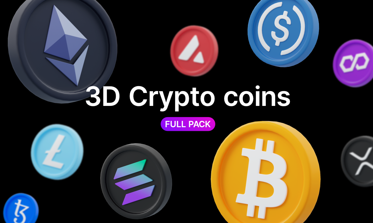 3D 암호화 동전 - 풀 컬러로 70 개 이상의 암호 화폐에 대한 3D 코인 미디어 1