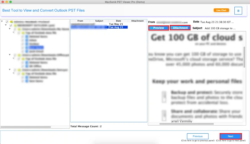 MacSonik PST Viewer Pro screenshot 3