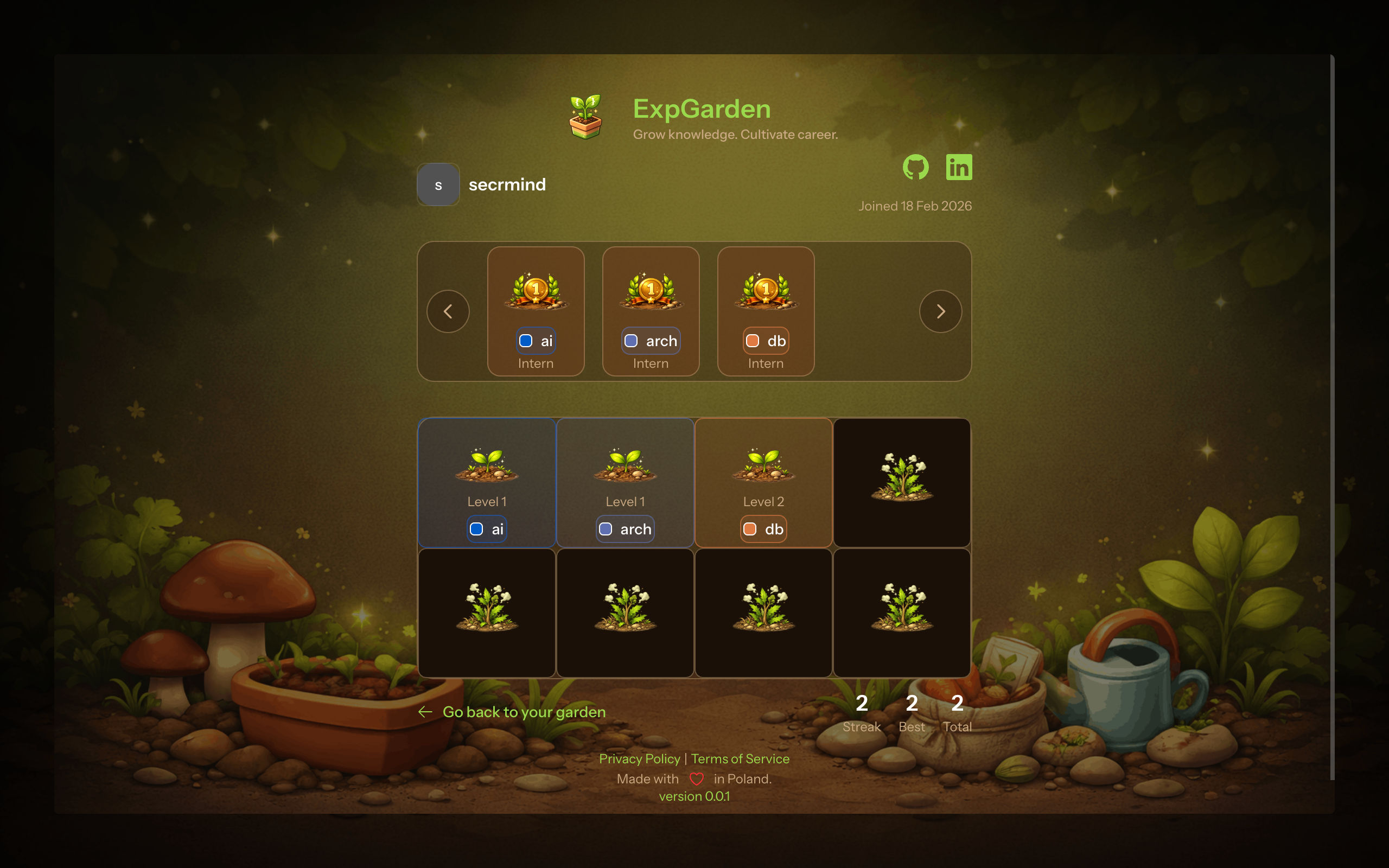 expgarden.com - Screenshot 4 showing product features and functionality
