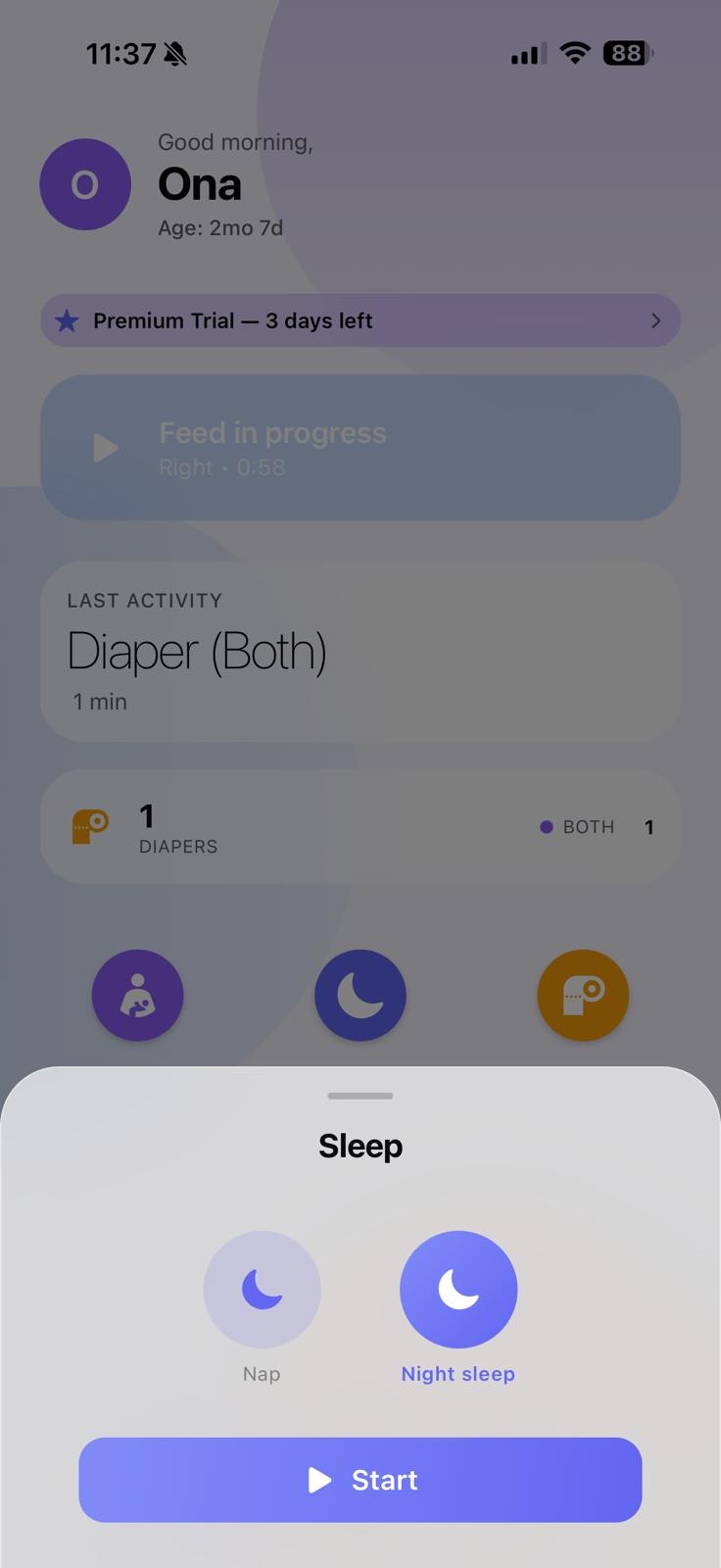 Nursey: Baby tracker gallery image