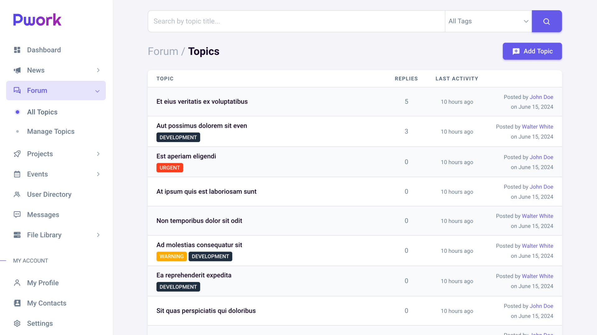 Pwork - Intranet for WordPress gallery image