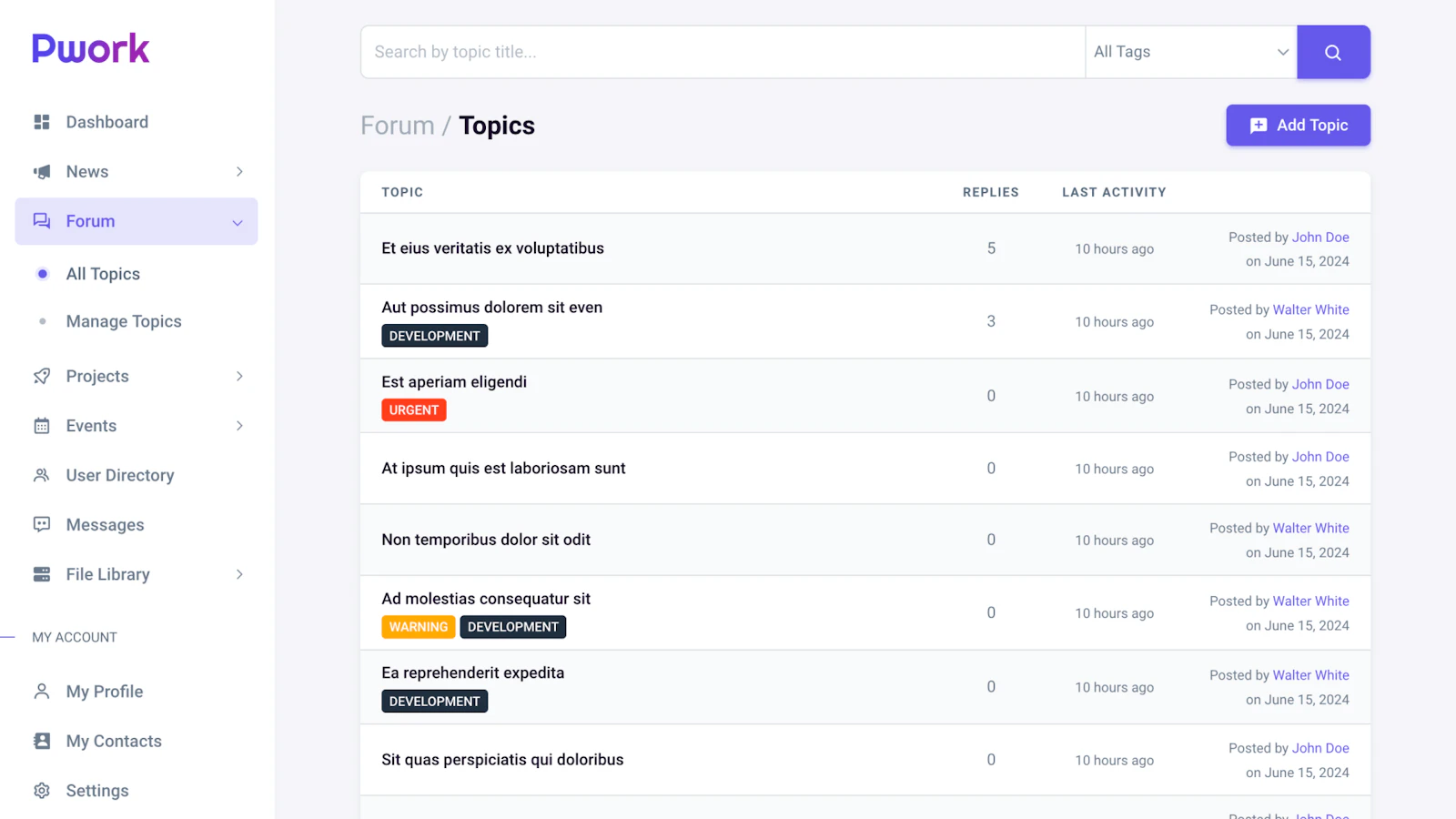 Pwork - Intranet for WordPress screenshot 4