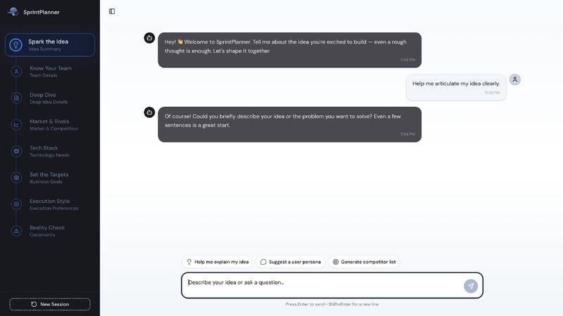 SprintPlanner - Screenshot 2 showing product features and functionality