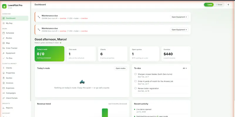 LawnPilot Pro screenshot 1
