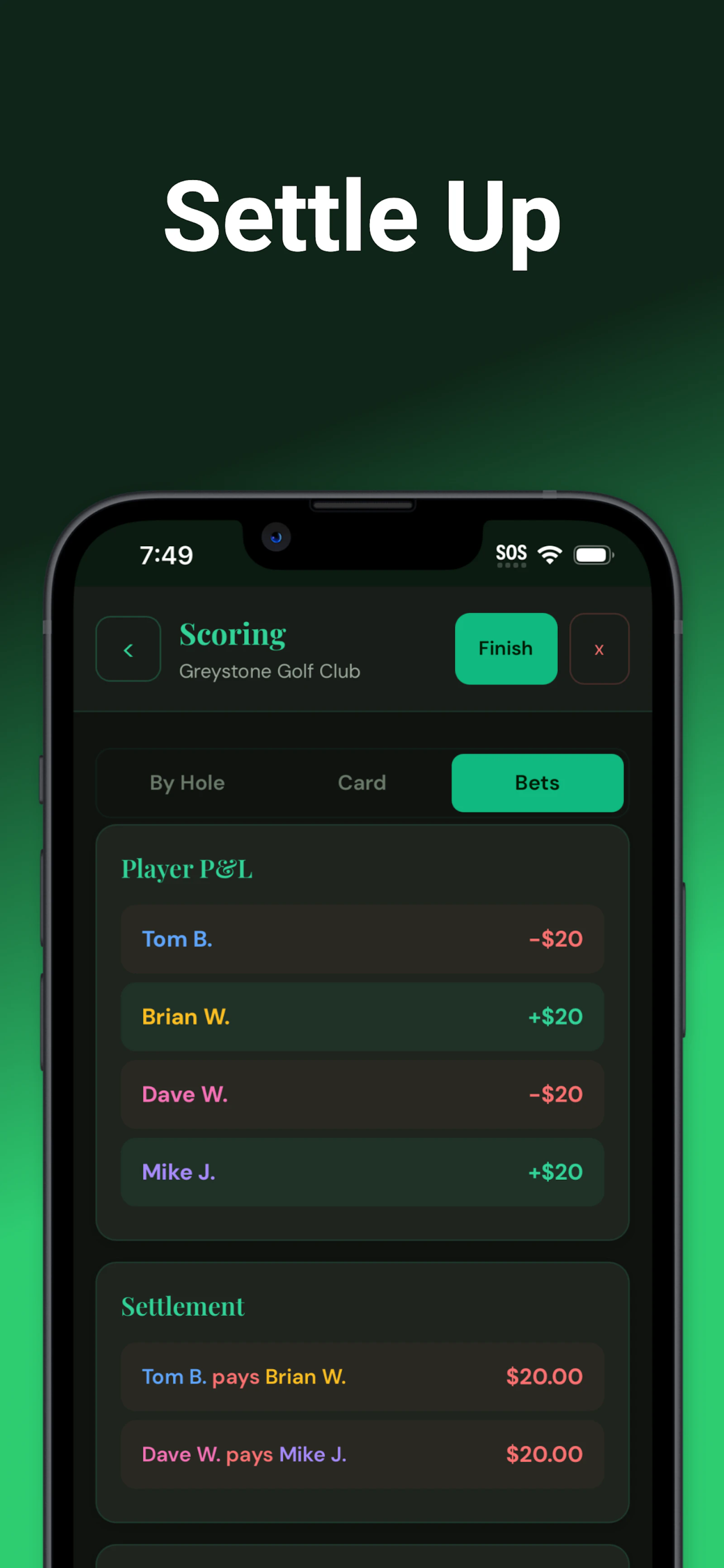 Settle Up Golf screenshot 3