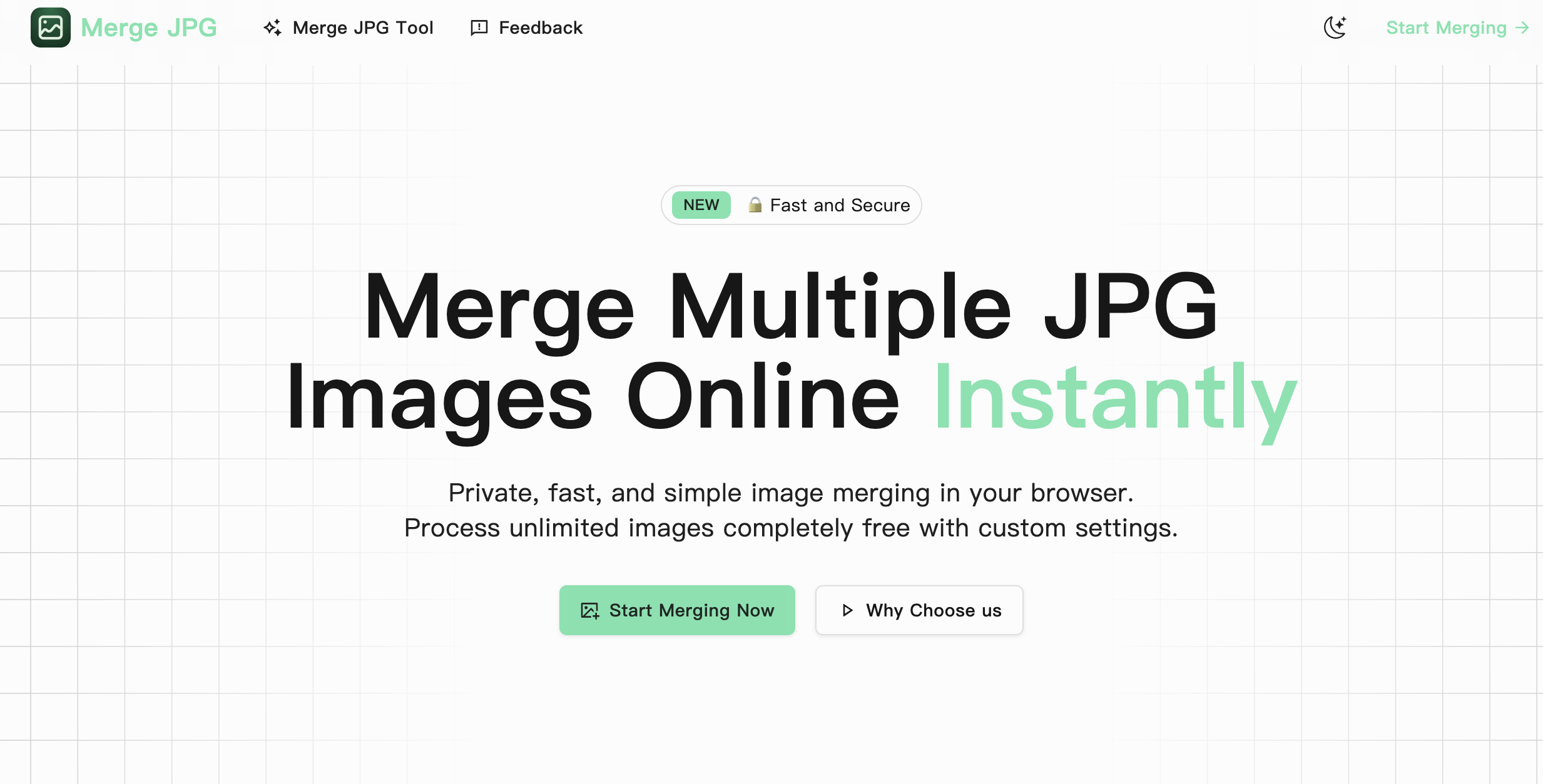Média Fusionner JPG - Fusionner les images rapides, simples, gratuites, complètement privées en ligne. 1