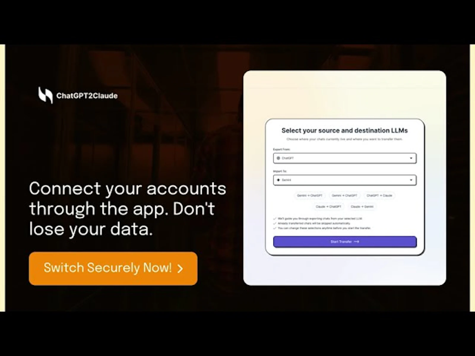 Move your chats from ChatGPT to Claude screenshot 1 (video preview)