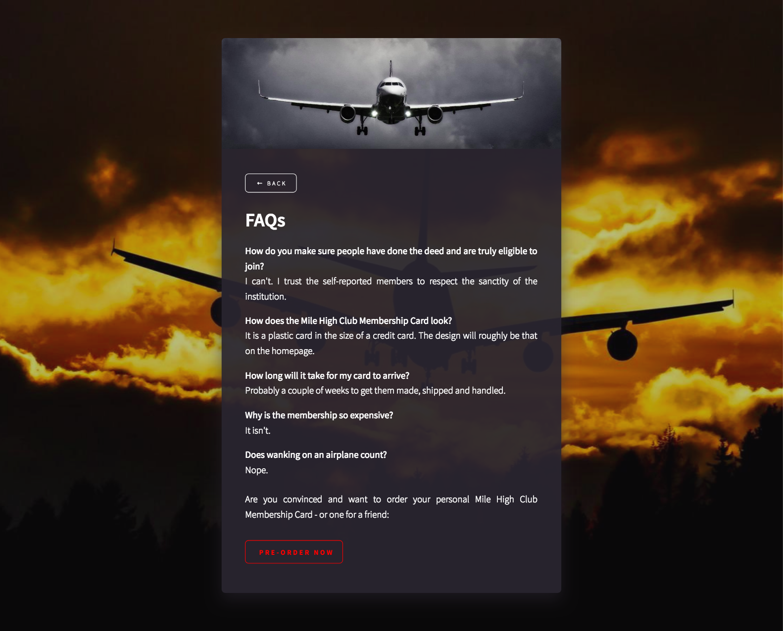 Mile High Club - The Membership Card gallery image