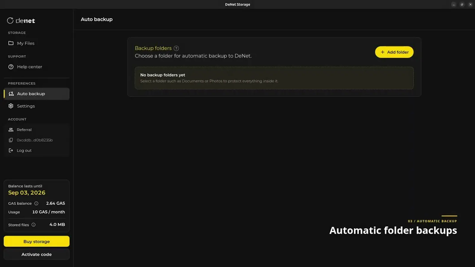 DeNet Storage Desktop screenshot 1 (video preview)