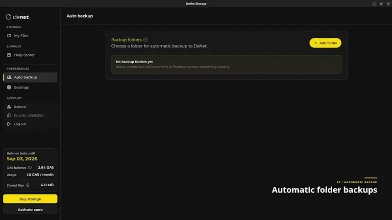 DeNet Storage Desktop screenshot 1 (video preview)