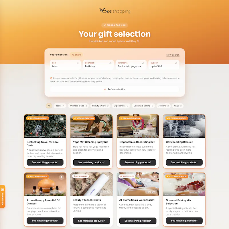 Beeshopping - AI Gift Finder screenshot 2