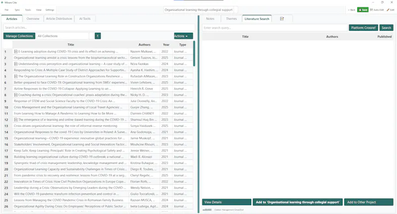 MirareCite screenshot 2
