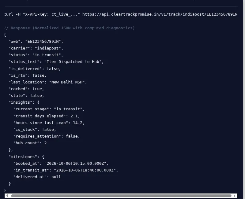 ClearTrack API gallery image