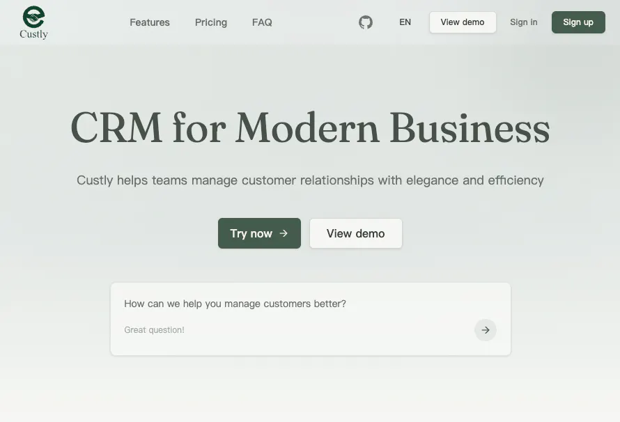 Banner del producto Custly CRM