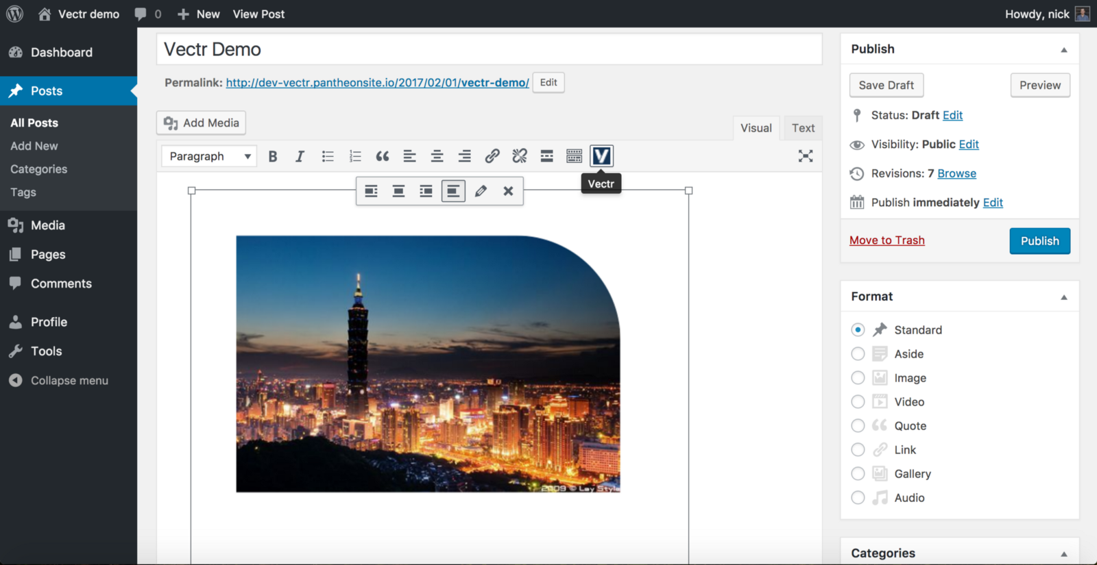 Vectr WordPress Plugin gallery image