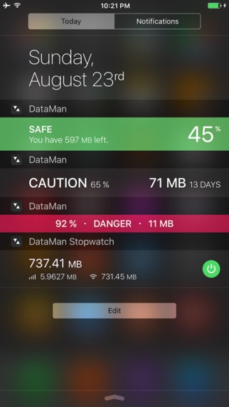 DataMan Pro tracks the apps that are running on your iPhone, so you can see how they affect your data usage. gallery image