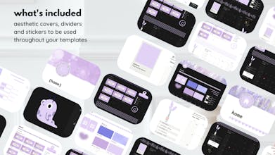 Lavender Notion aesthetic bundle gallery image