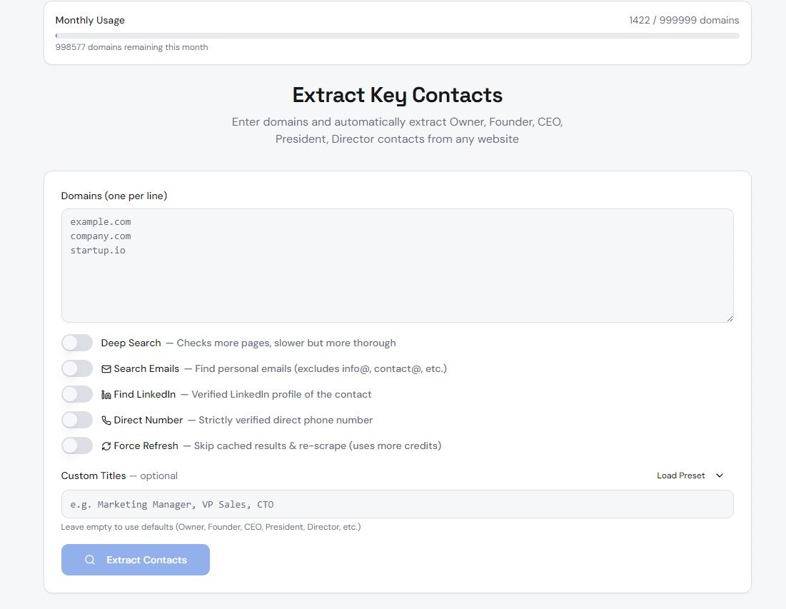 Bulk Contact Finder – Extract ContactsAI gallery image