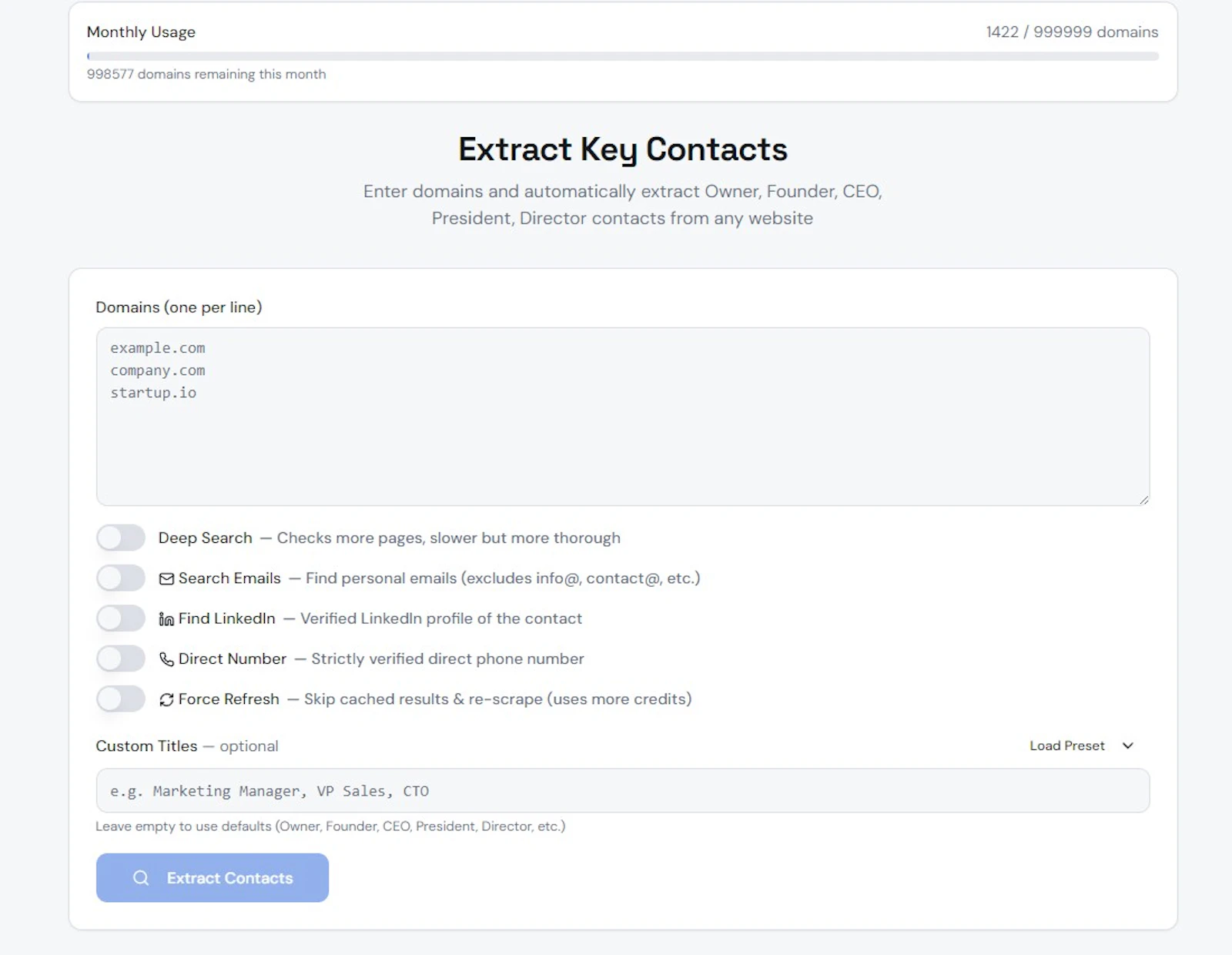 Bulk Contact Finder screenshot 1