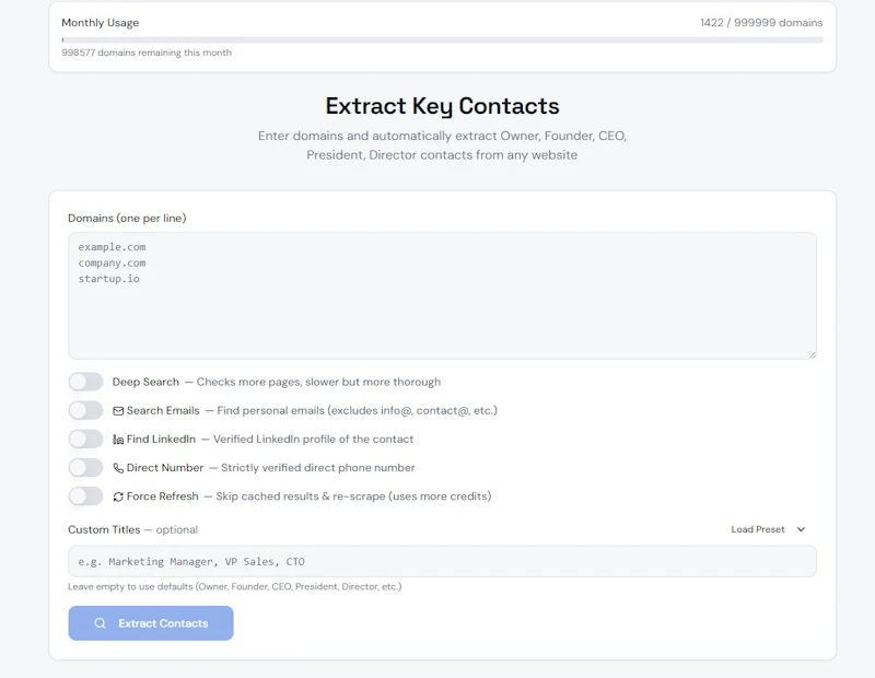Bulk Contact Finder screenshot 1