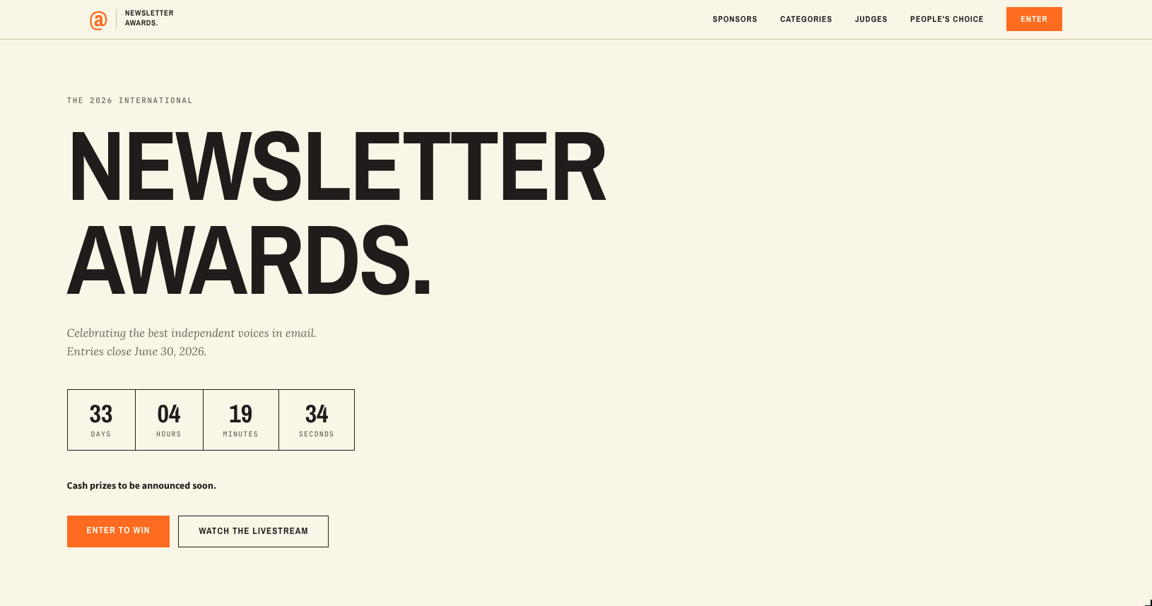 Newsletter Awards 2026 gallery image