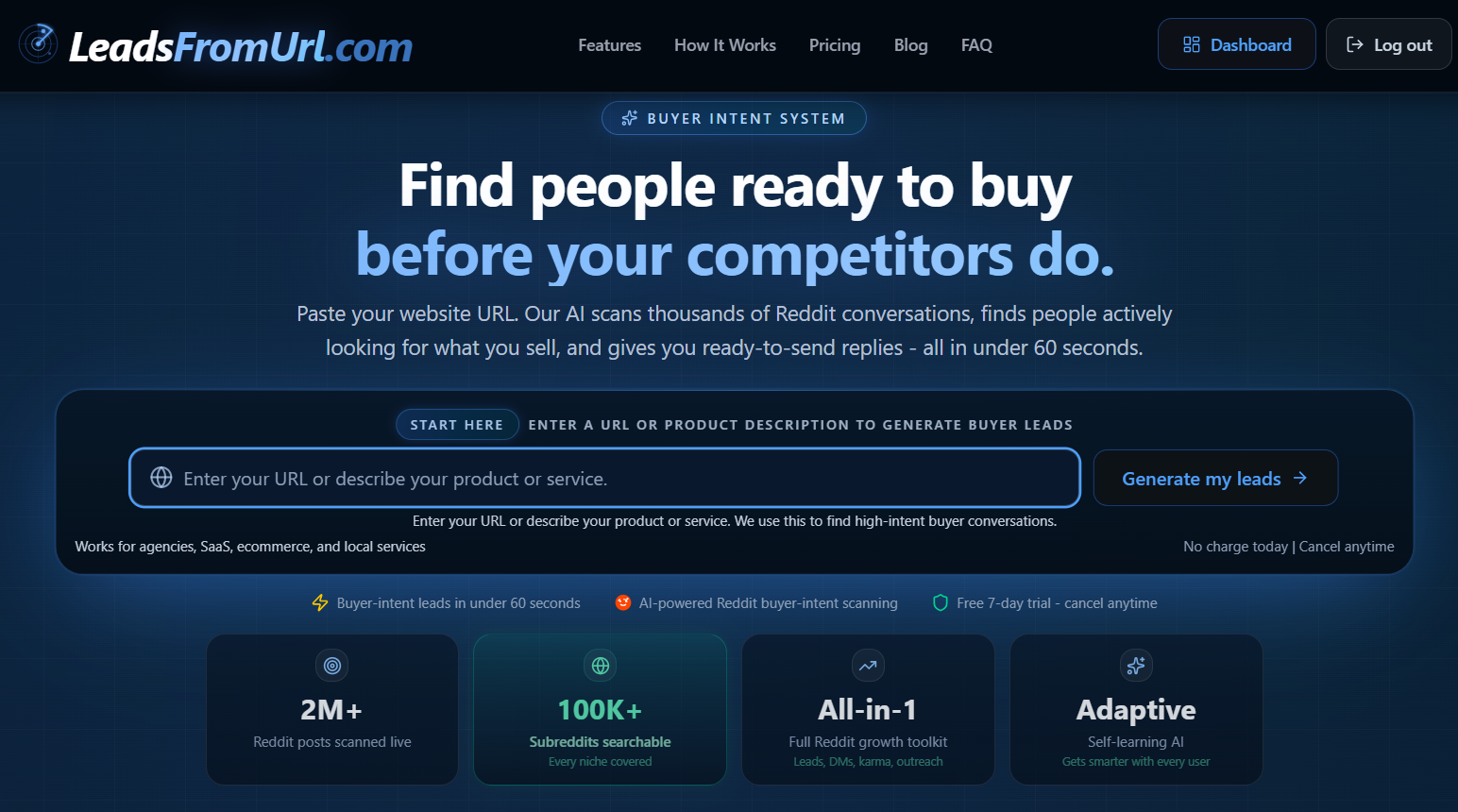 LeadsFromURL - Main product screenshot demonstrating key features and user interface