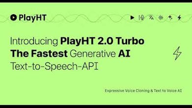 PlayHT-Turbo: Conversational AI Text-to-Speech technology with lightning-speed voice synthesis and &lt;300ms latency.