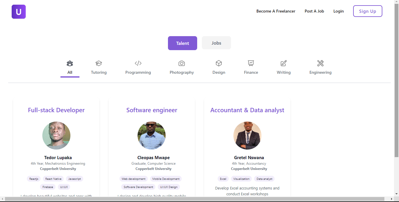 UniWorks - College, university freelance platform media 1