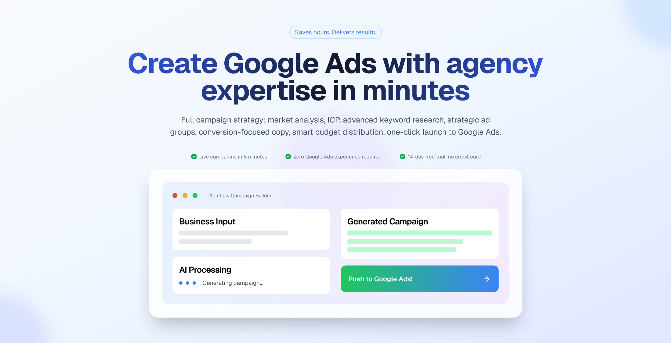AdInflow - Main product screenshot demonstrating key features and user interface