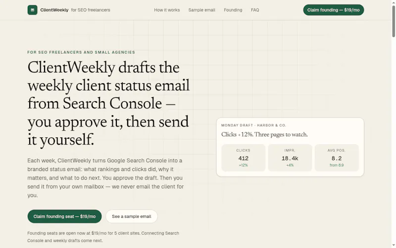 ClientWeekly screenshot 1