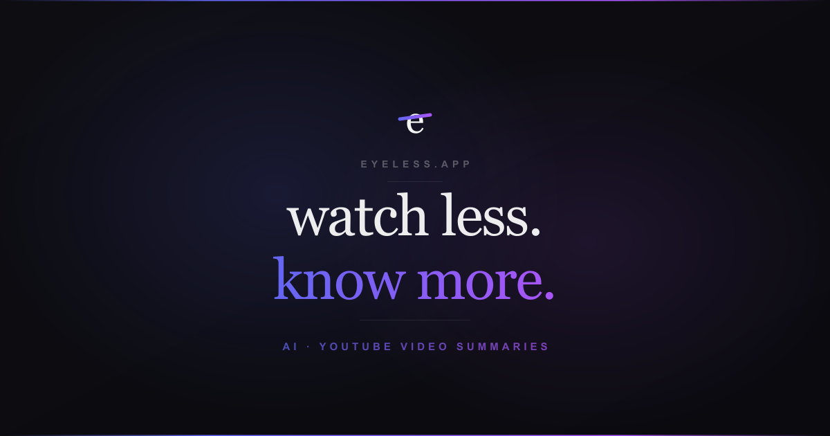 eyeless.app - Main product screenshot demonstrating key features and user interface