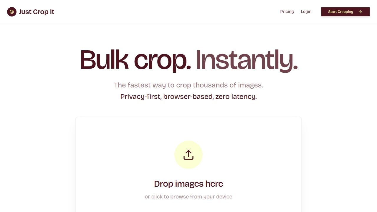 Just Crop It - Main product screenshot demonstrating key features and user interface