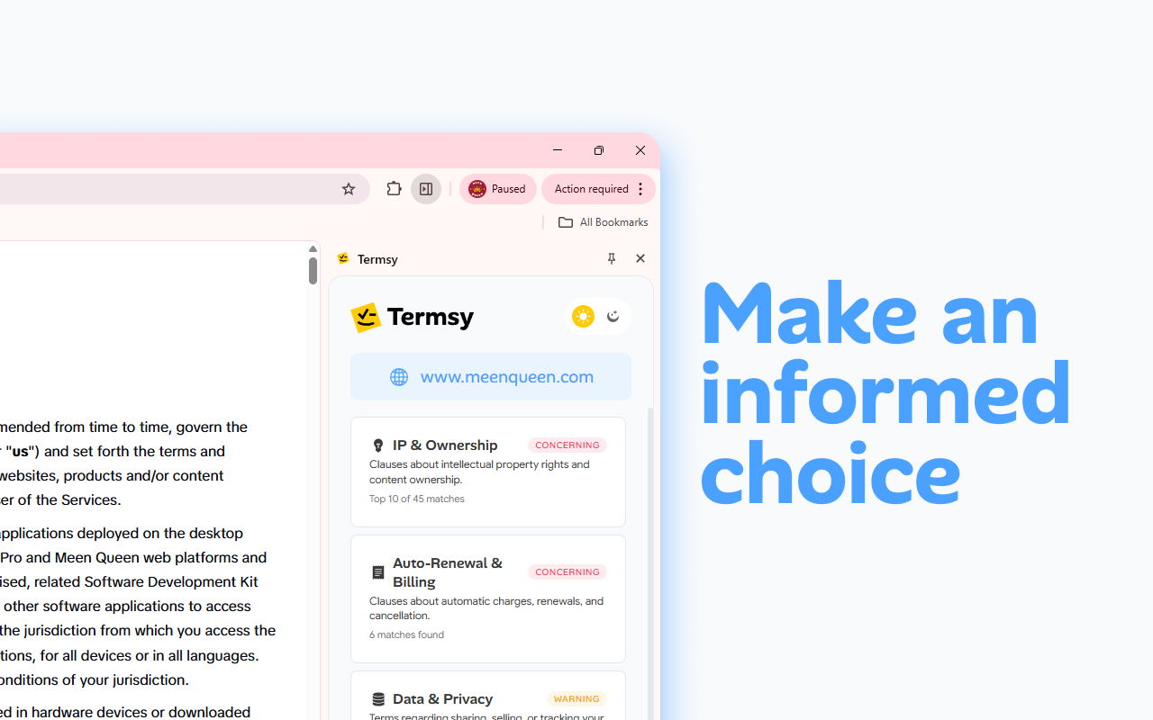 Termsy - Screenshot 2 showing product features and functionality